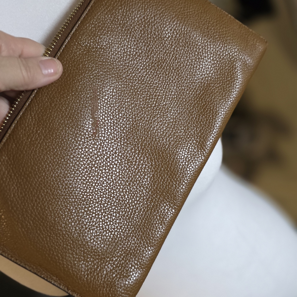 Michael Kors Brown Leather Wristlet Clutch